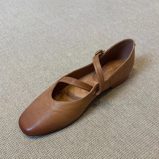 Damen Ballerina-Schuhe mit verstellbarem Riemchen und bequemem Fußbett EB