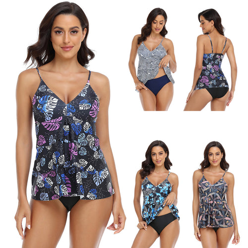 Damen Tankini mit modischem Rüschendesign und verstellbaren Trägern EB