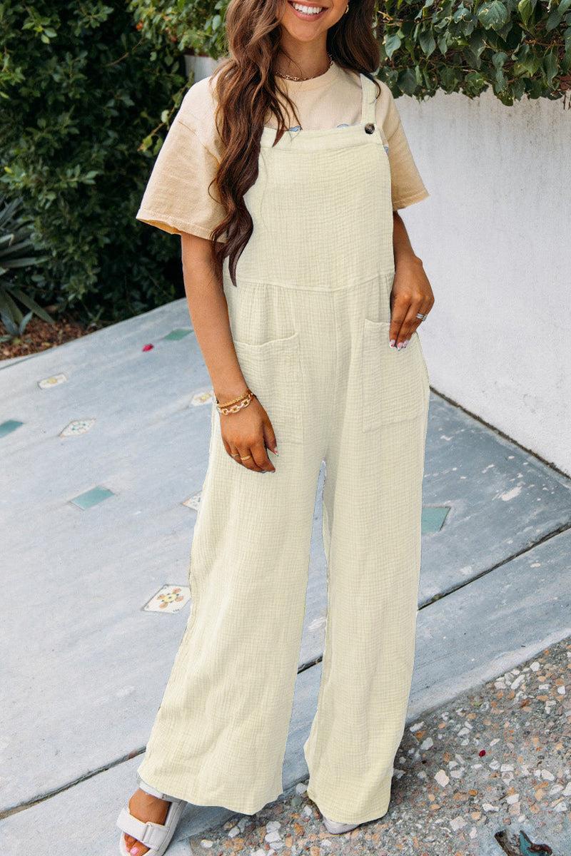 Damen Lässiger Overall mit praktischen Taschen und weitem Bein EB