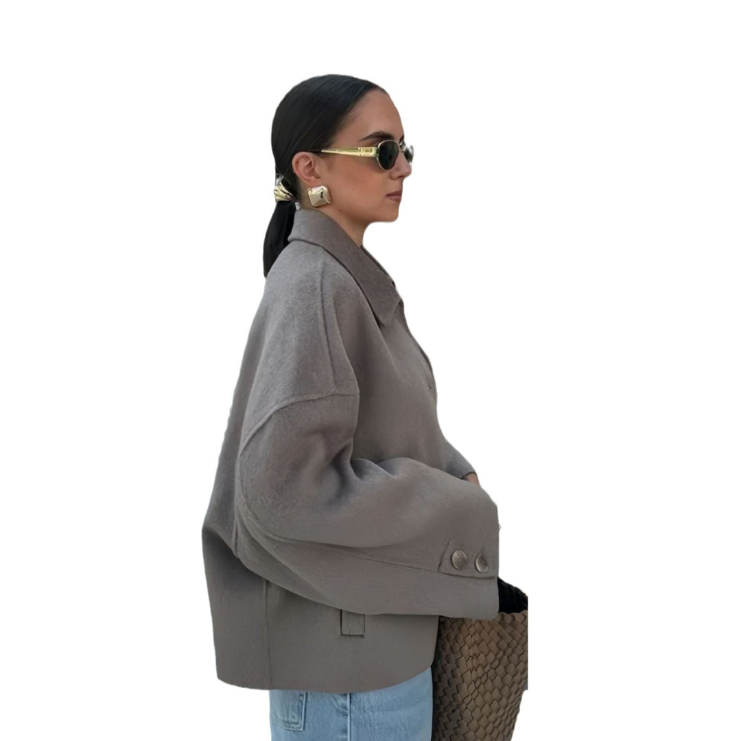 Damen modische Kurzjacke mit eleganten Knopfdetails EB