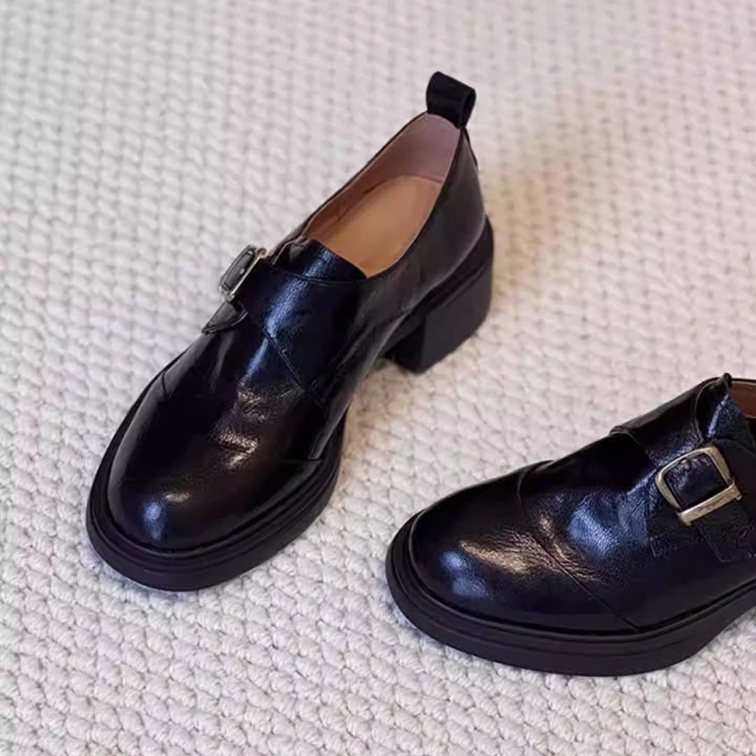 Damen elegante Mokassins mit modischem Schnallenakzent EB