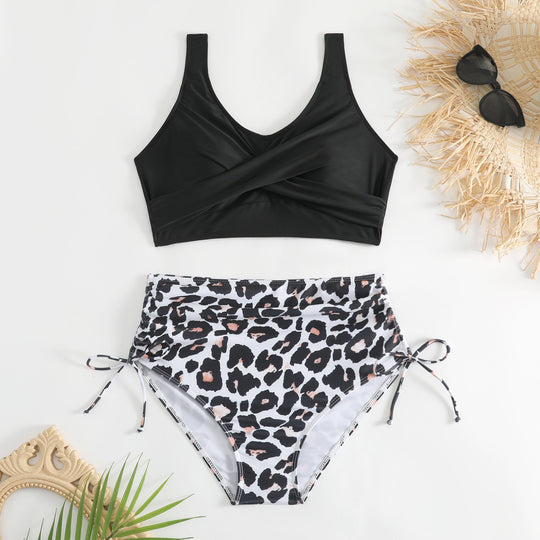 Damen Hochtailliertes Bikini-Set mit verstellbaren Trägern EB