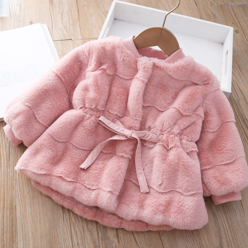 Damen kuschelige, gepolsterte Jacke mit Taillengürtel EB