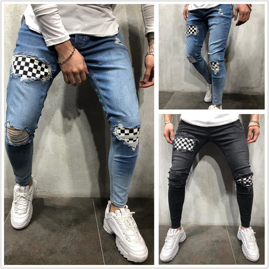 Herren trendige Skinny Jeans mit aufregenden Designelementen EB