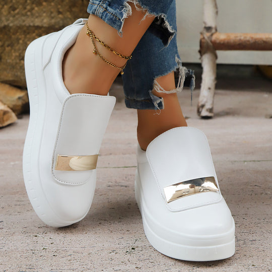 Damen modische Slip-On Sneakers mit auffälligem Verschluss EB