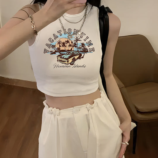 Damen Crop-Top mit kreativem Spruch und lässigem Schnitt EB