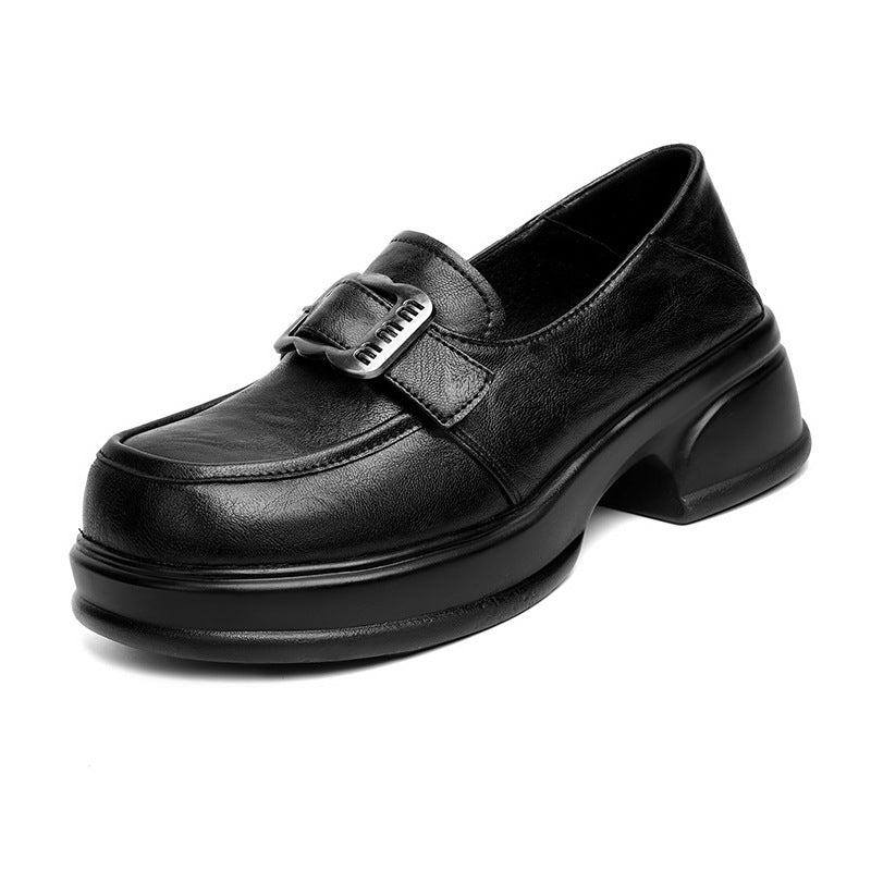 Damen elegante Mokassins mit modischem Schmuckdetail und komfortablem Blockabsatz EB