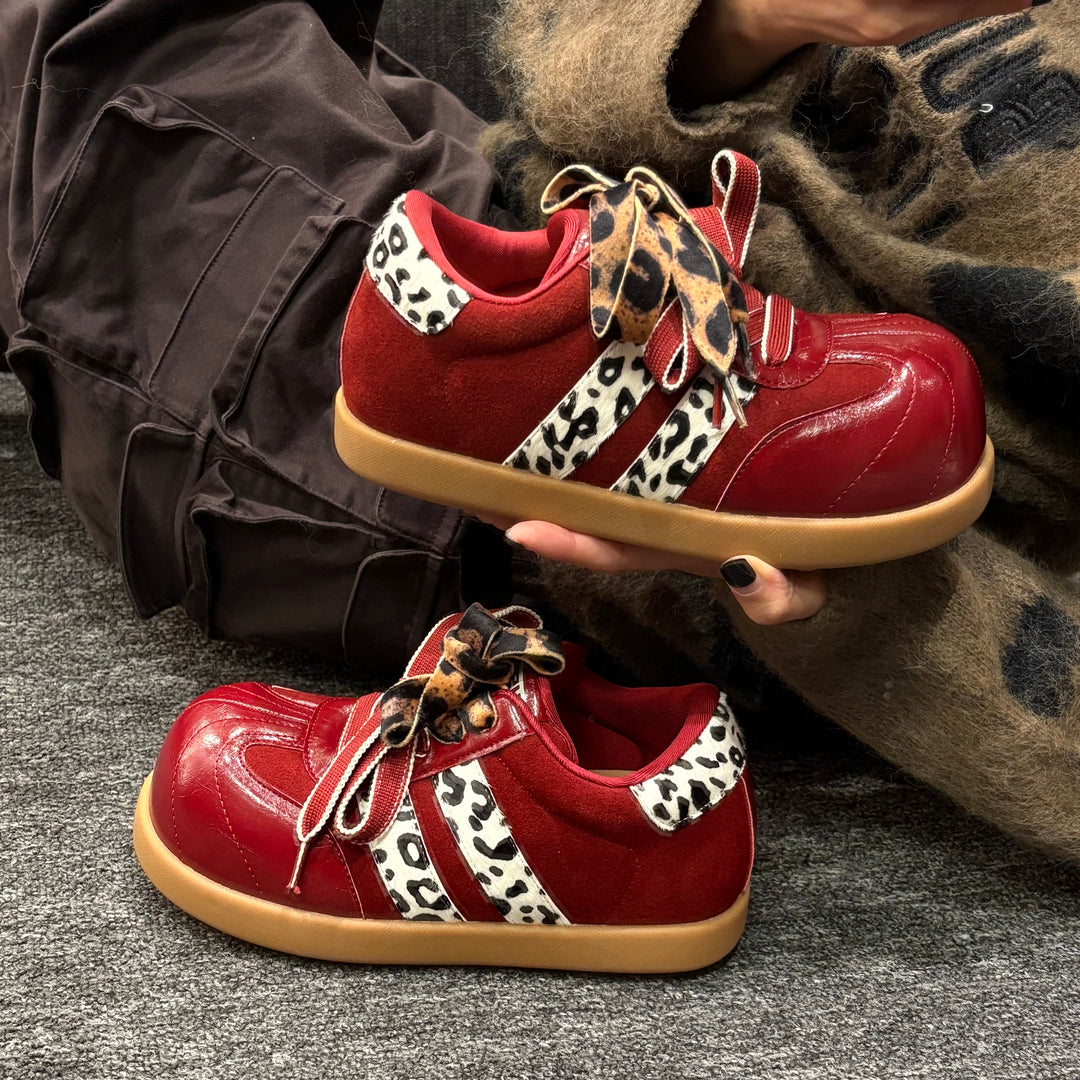 Damen Sportliche Sneakers mit modischem Animalprint und innovativem Schnürsystem EB