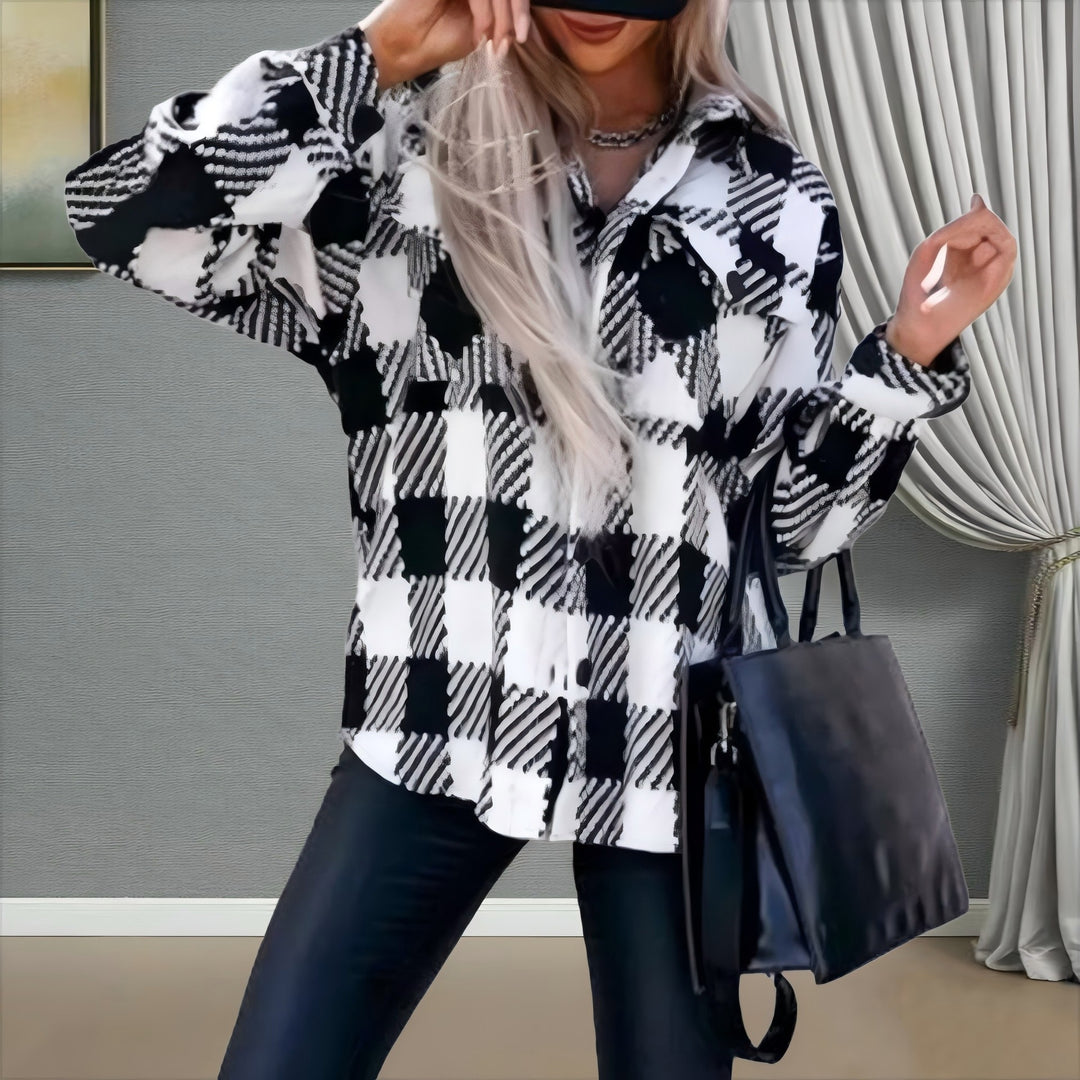 Damen Oversized Karobluse EB