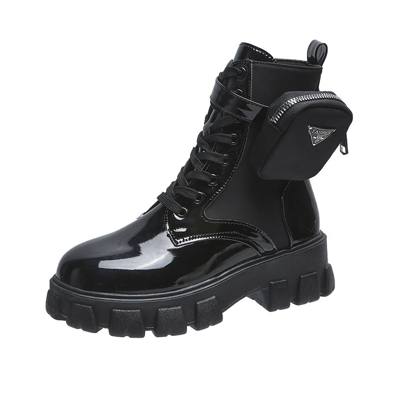Damen Chunky Boots mit praktischem Seitentaschen-Design EB