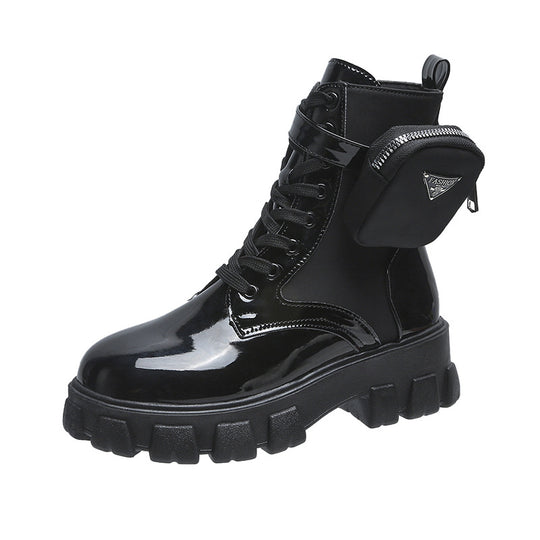 Damen Chunky Boots mit praktischem Seitentaschen-Design EB