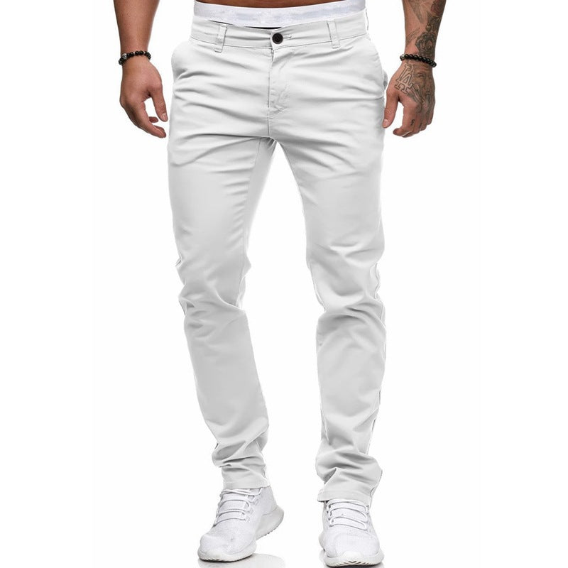 Herren Slim-Fit Chinohosen mit elastischem Bund und praktischen Taschen EB