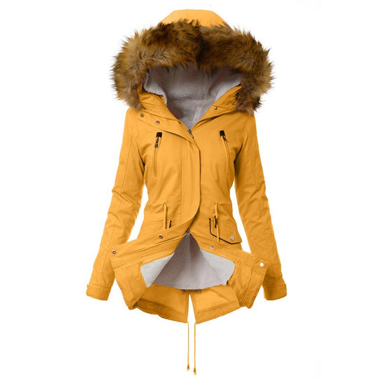 Damen Winterparka mit abnehmbaren Kunstfellkragen EB