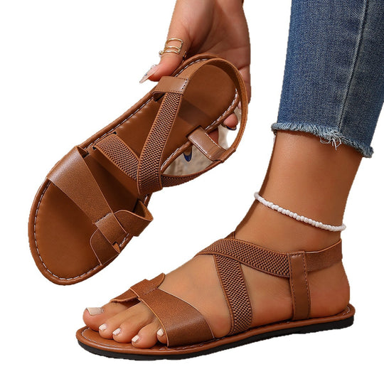 Damen Sommerliche Freizeitsandalen mit verstellbaren Riemen und ergonomischer Sohle EB