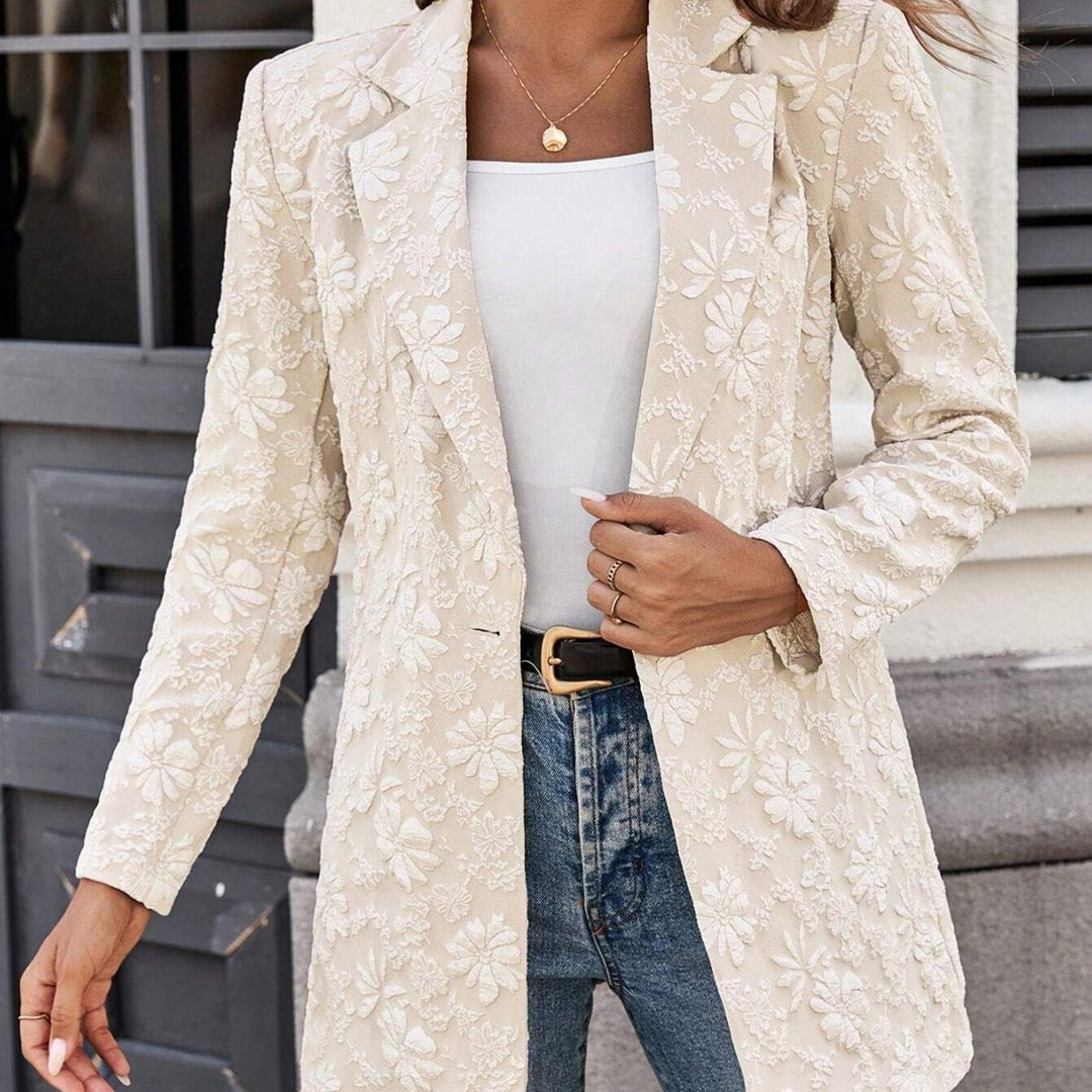 Damen Modischer Blazer mit floralen Details EB
