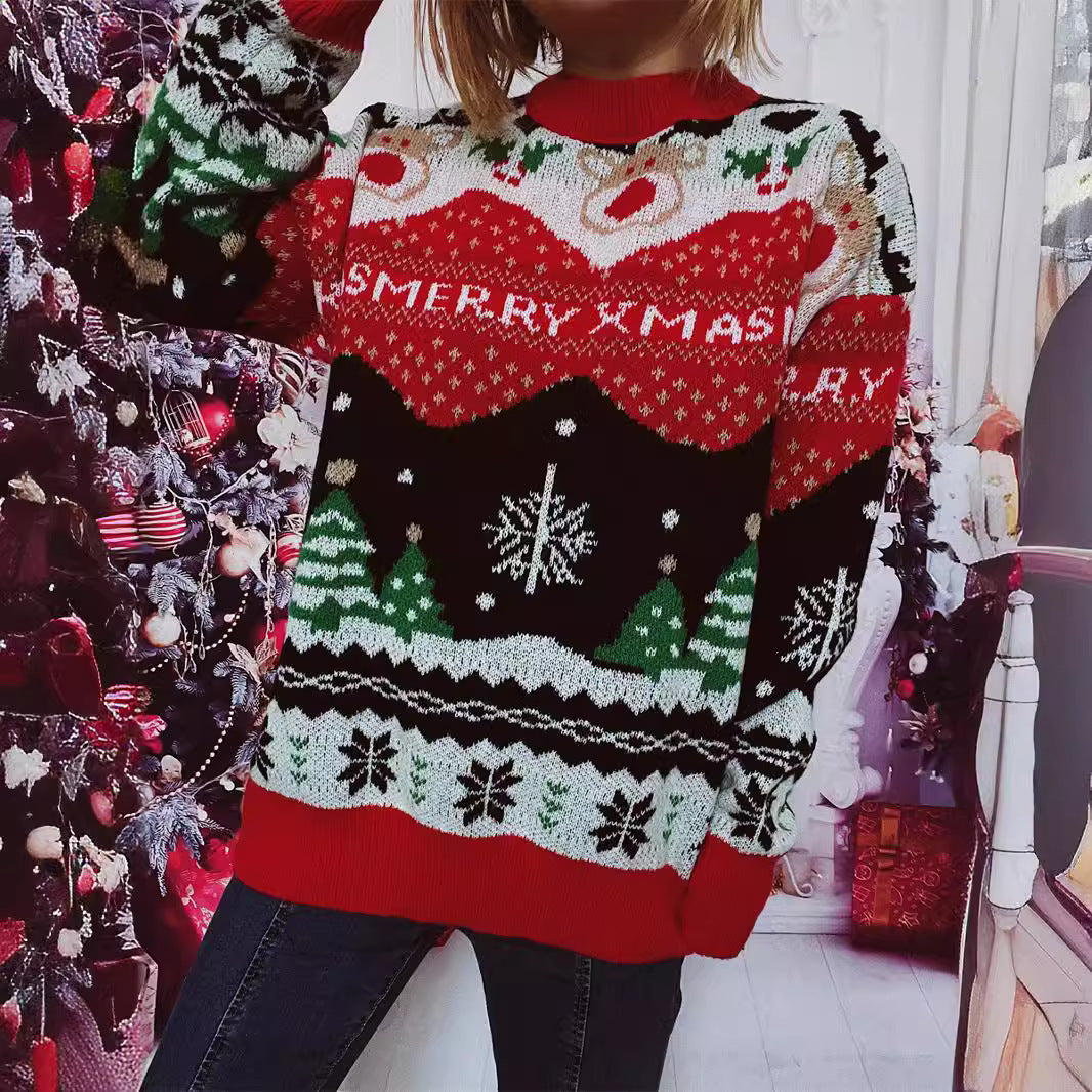 Damen Weihnachts-Pullover mit festlichem Design und gemütlichem Schnitt EB