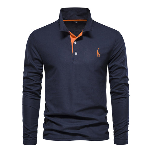 Herren Langarm Poloshirt mit modernem Kragen und atmungsaktiver Baumwollqualität EB