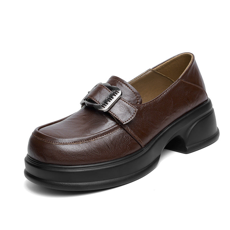 Damen elegante Mokassins mit modischem Schmuckdetail und komfortablem Blockabsatz EB