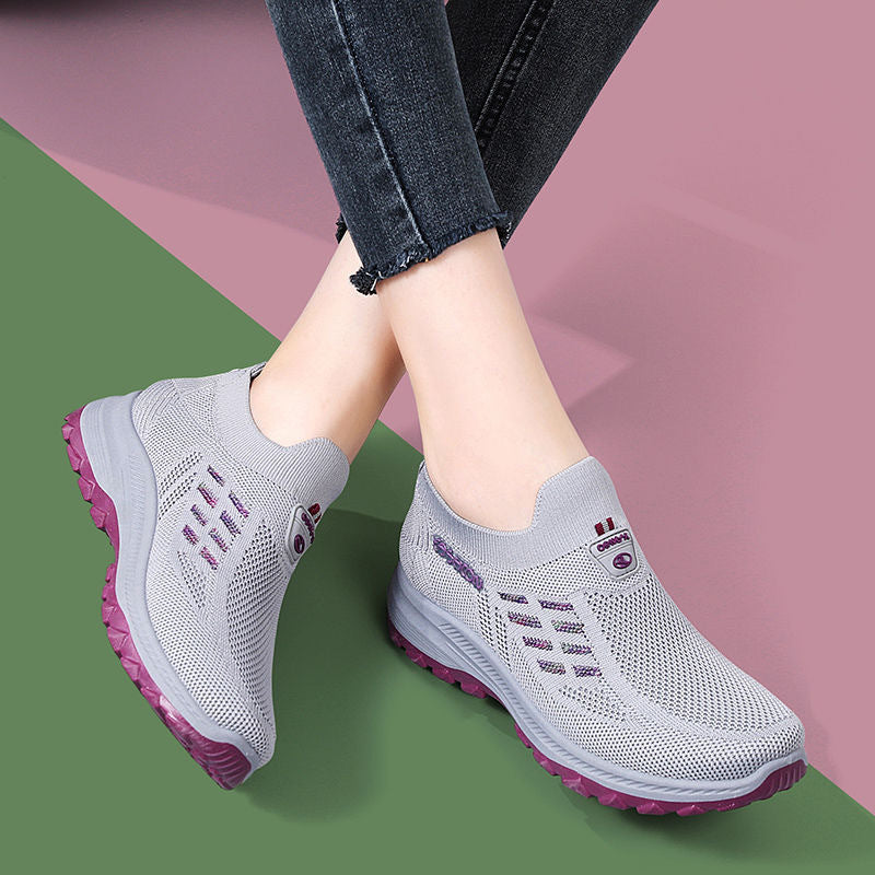 Damen Sportliche Sneaker mit elastischem Mesh-Obermaterial und dämpfender Sohle EB
