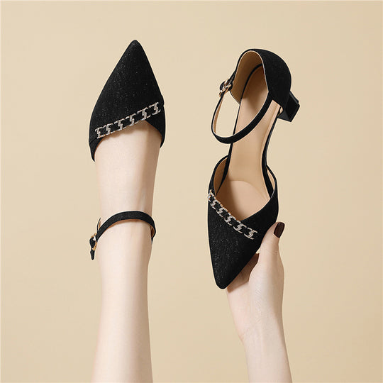 Damen elegante Slingback-Pumps mit funkelndem Schmuckdetail EB