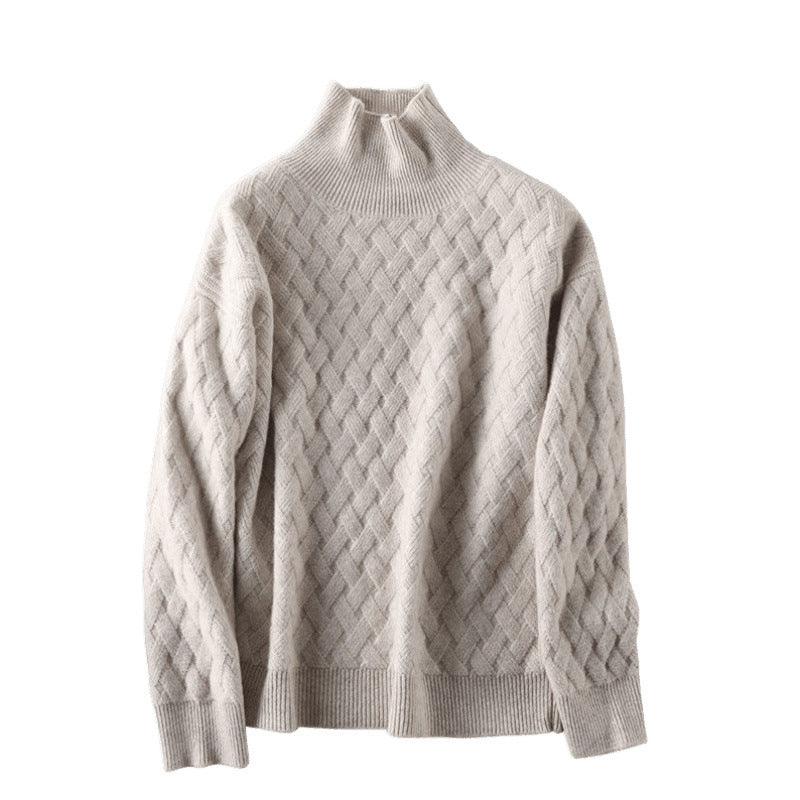 Damen Chunky Strick Rollkragenpullover EB