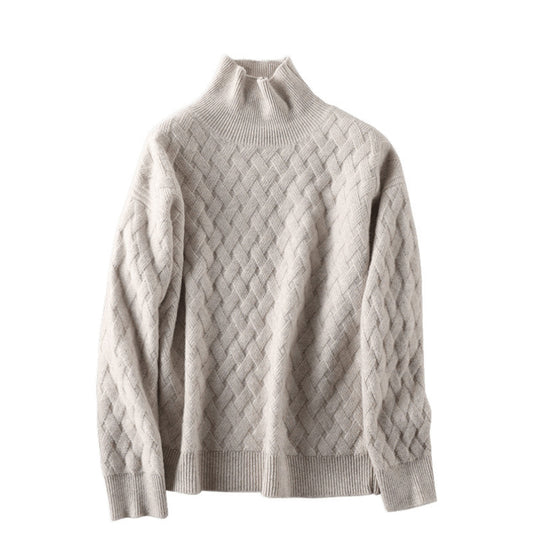 Damen Chunky Strick Rollkragenpullover EB