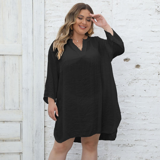 Damen lässiges Strandkleid mit seitlichem Schlitz EB