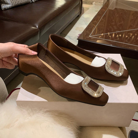 Damen elegante Ballerinas mit funkelndem Strassbesatz EB