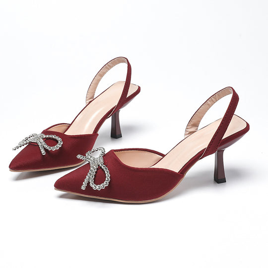 Damen Slingback-Pumps mit funkelndem Schleifen-Detail EB