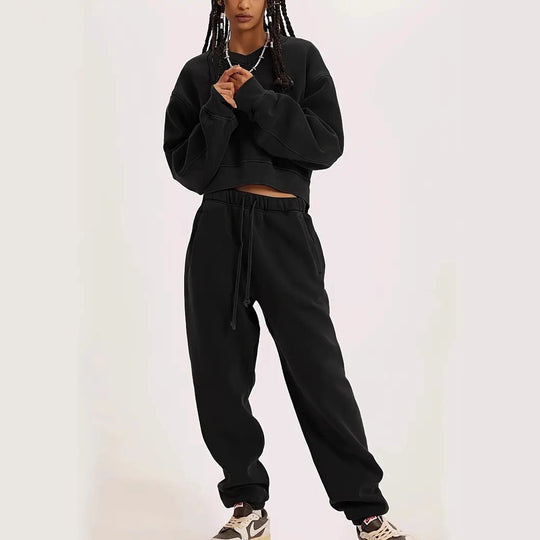 Damen Boxy-Sweatshirt mit überschnittener Schulter, verlängertem Rückenteil und brushed Fleece Eichborn Berlin