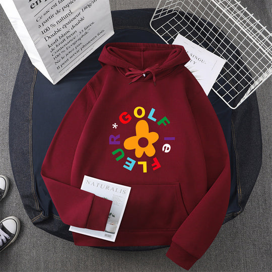 Damen Kapuzenpullover mit kreativem Blumen-Grafikdesign und bequemer Passform EB