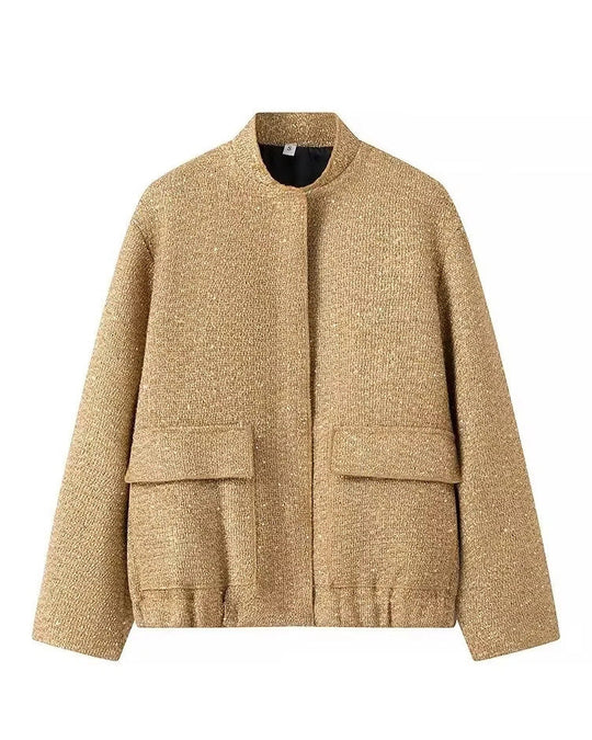 EB | Gold Pailletten Stehkragenjacke