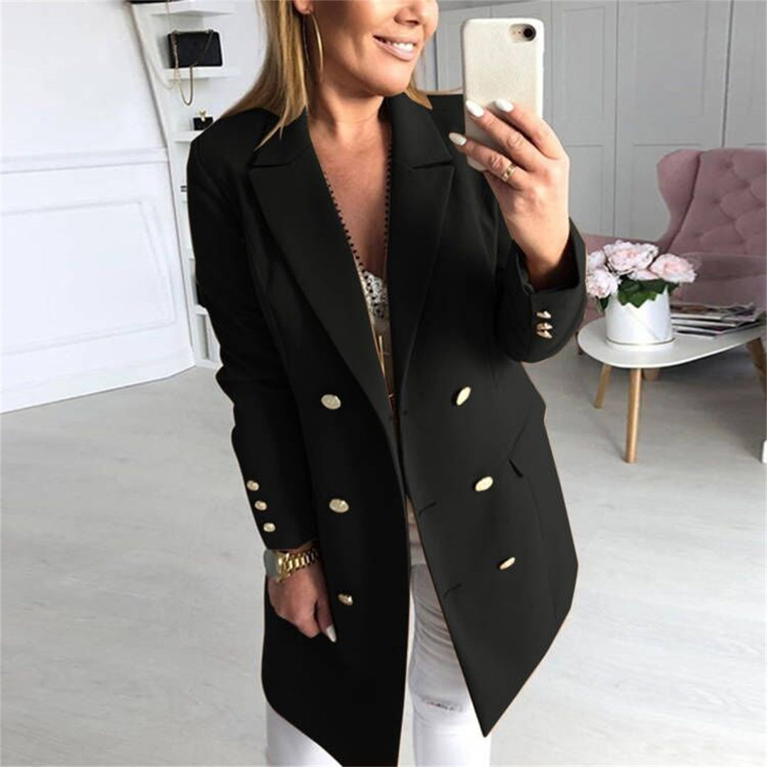Damen eleganter Blazer mit doppelter Knopfleiste und modernem Schnitt EB