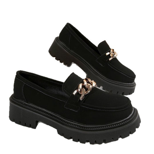Damen Chunky Loafers mit modischen Kettenakzenten und rutschfester Sohle EB