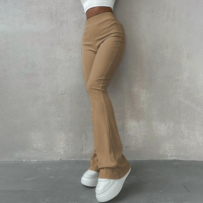 Damen Flared Hose aus Rippstrick EB