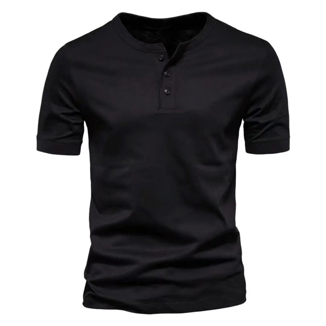 Herren Kurzarm-Henley-Shirt mit praktischer Knopfleiste und bequemer Passform EB