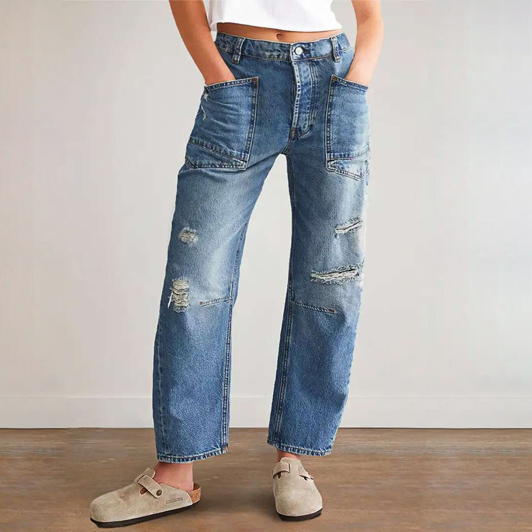 Damen Vintage Destroyed Jeans EB