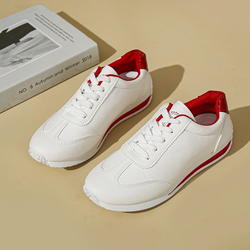 Damen Sneaker mit leichter Keilsohle und kontrastfarbenem Fersenpatch EB
