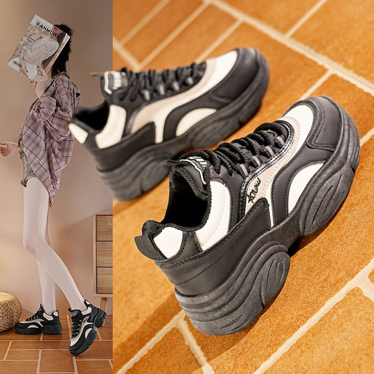 Damen modische Chunky Sneakers mit stabiler Profilsohle und atmungsaktiver Oberfläche EB