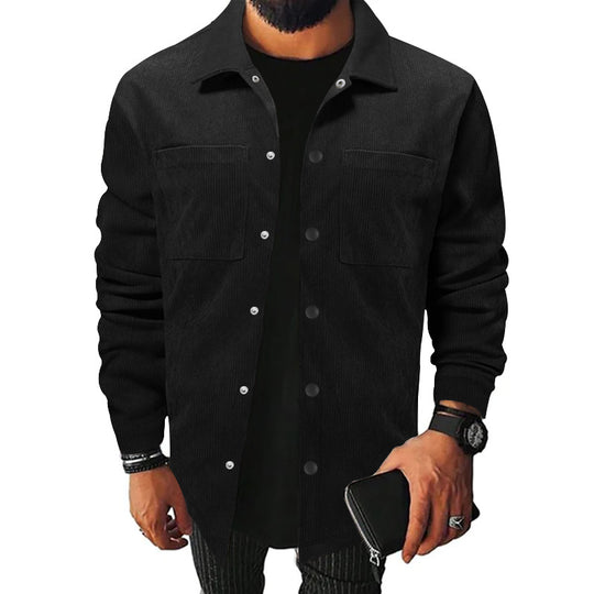 Herren Freizeit-Jacke aus strukturiertem Samt mit praktischen Brusttaschen EB