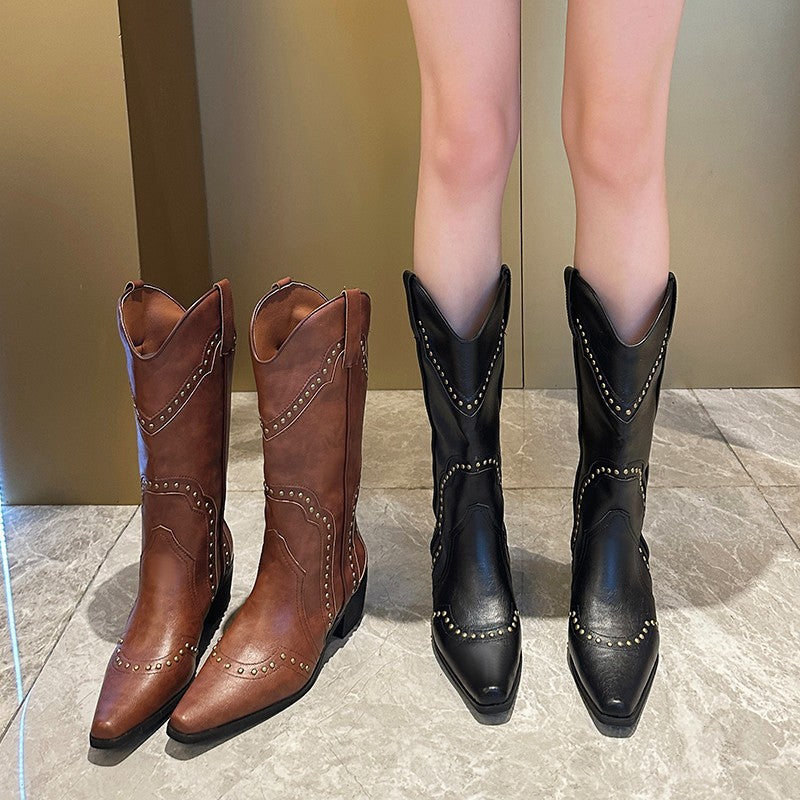 Damen Stiefeletten mit Nietenverzierung EB