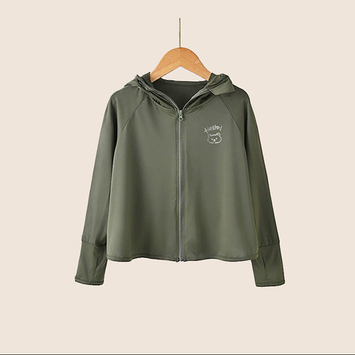 Damen leichte und atmungsaktive Sportjacke mit Kapuze EB