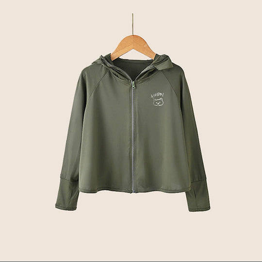 Damen leichte und atmungsaktive Sportjacke mit Kapuze EB