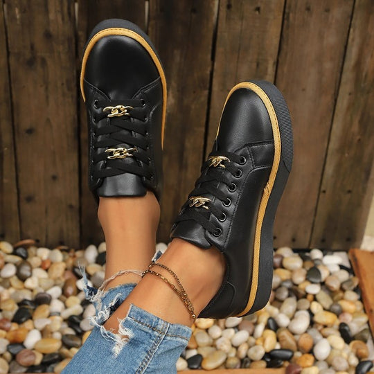 Damen Modische und bequeme Sneakers aus hochwertigem Leder EB