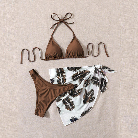 Damen Triangel-Bikini mit elegantem Wickel-Rock EB
