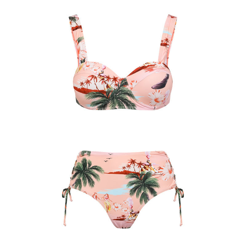 Damen Bikiniset mit hochwertigem Flowerprint und verstellbaren Trägern EB
