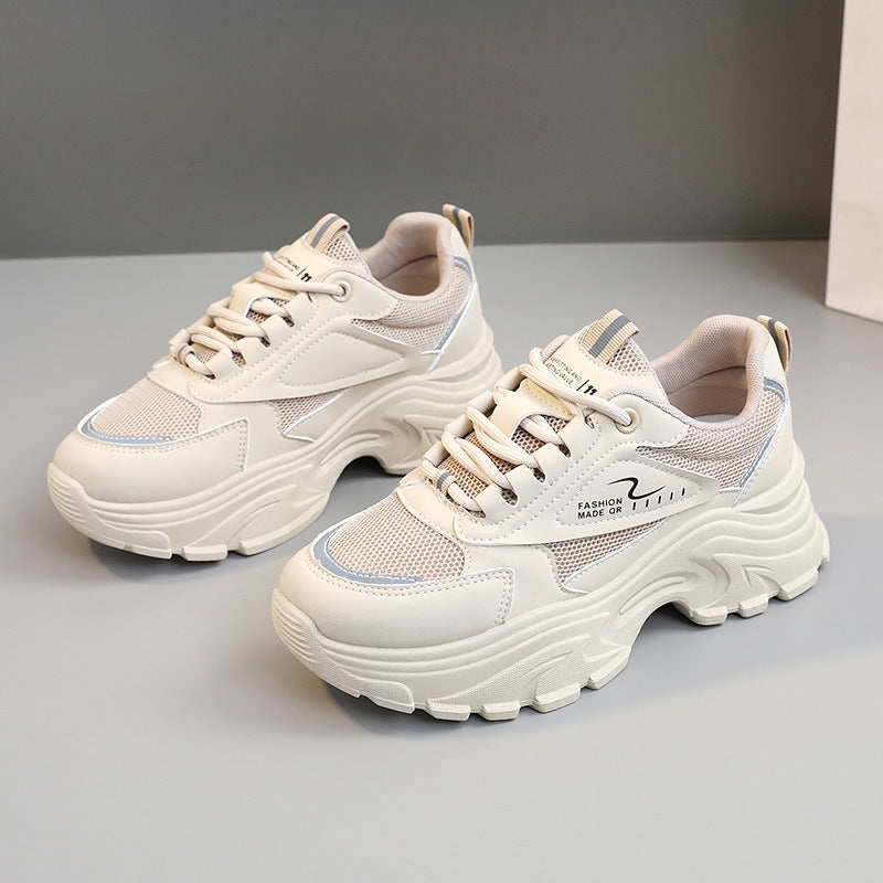 Damen modische Chunky Sneakers mit trendigem Design und stoßdämpfender Sohle EB