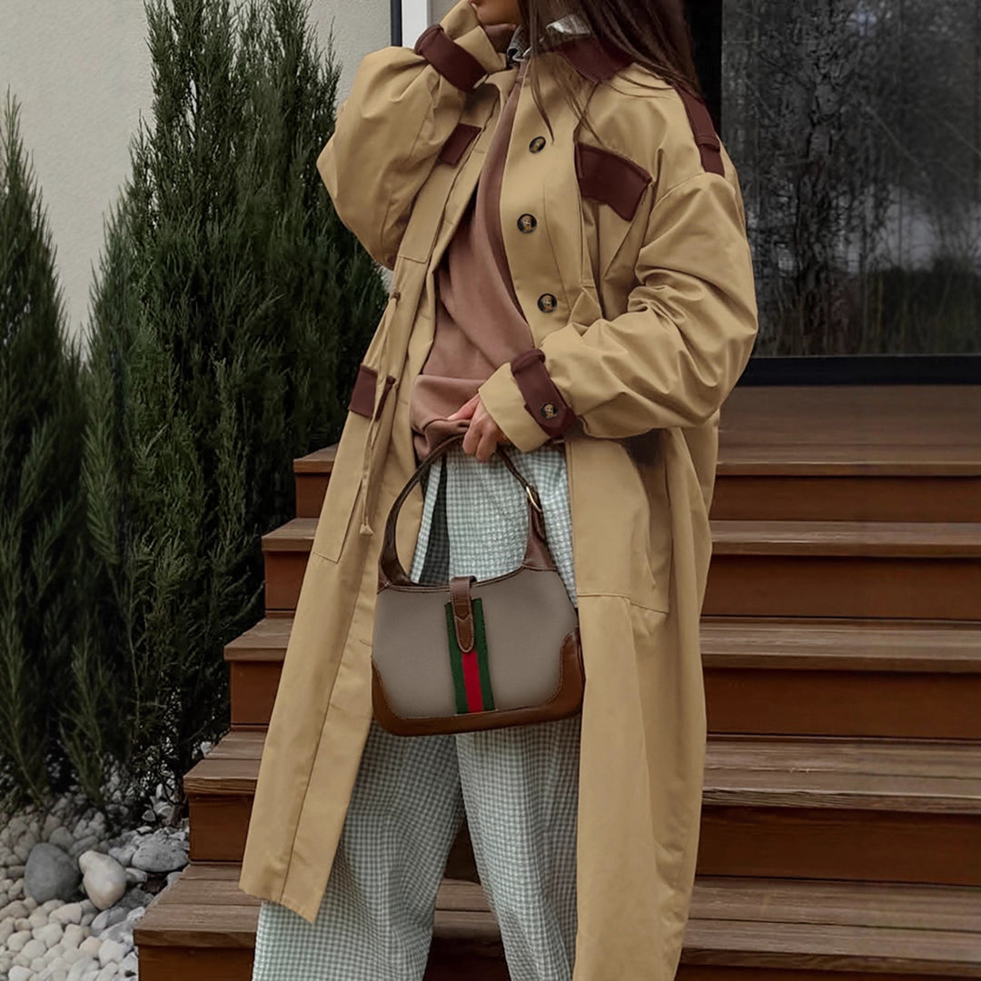 Damen Longline Utility-Jacke mit praktischen Taschen und verstellbarem Taillenzug EB
