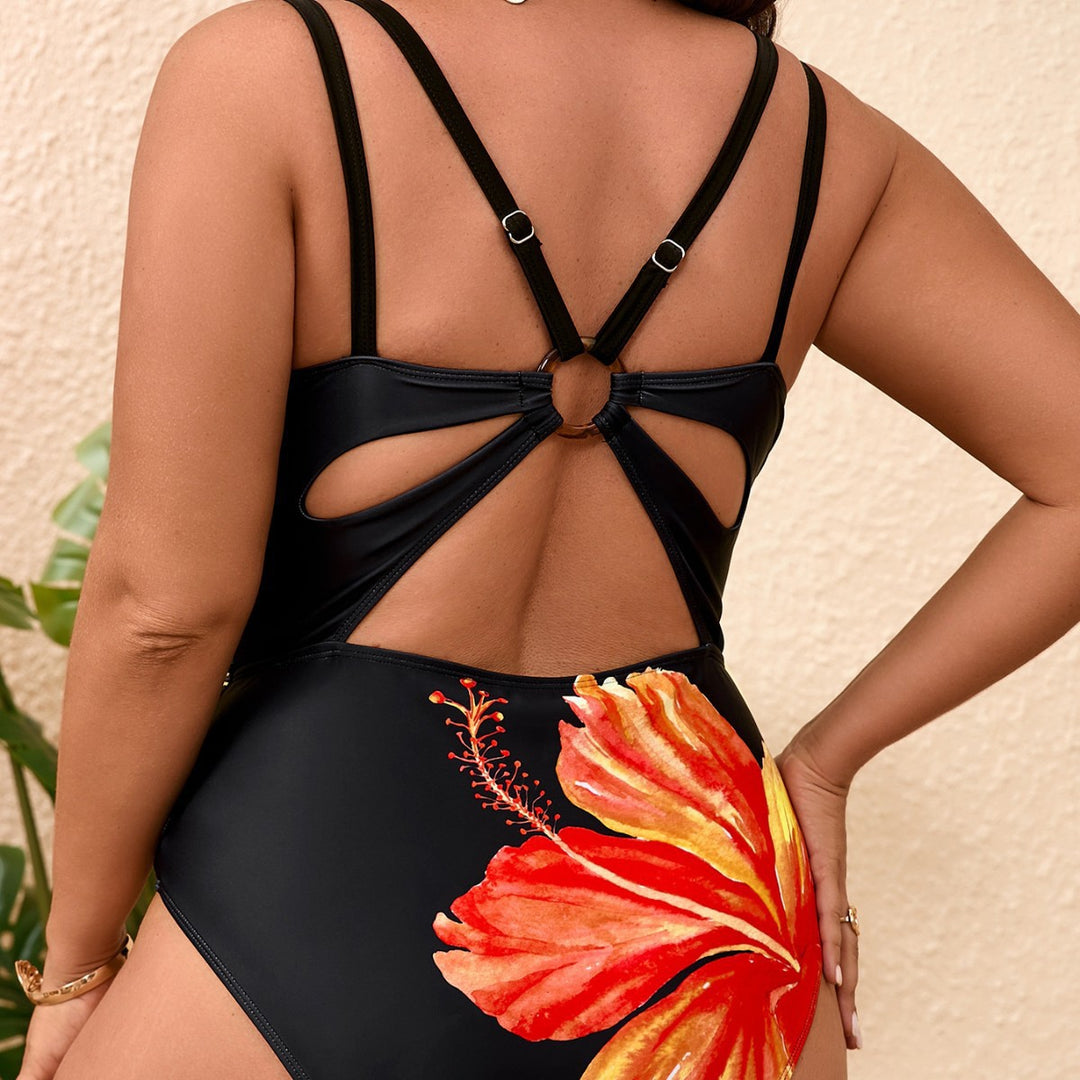 Damen Push-Up Badeanzug mit floralen Details EB