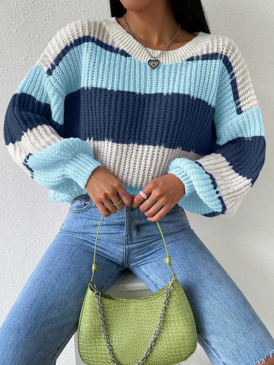 EB | Pullover Pullover Grobstrick Übergröße Fit Langarm Freizeit Crew Neck